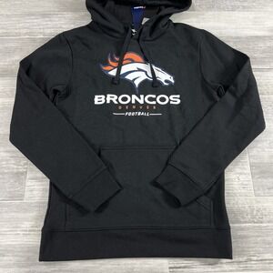 NWT‎ Fanatics Men's Small Denver Broncos NFL Apparel Black Hoodie Sweater